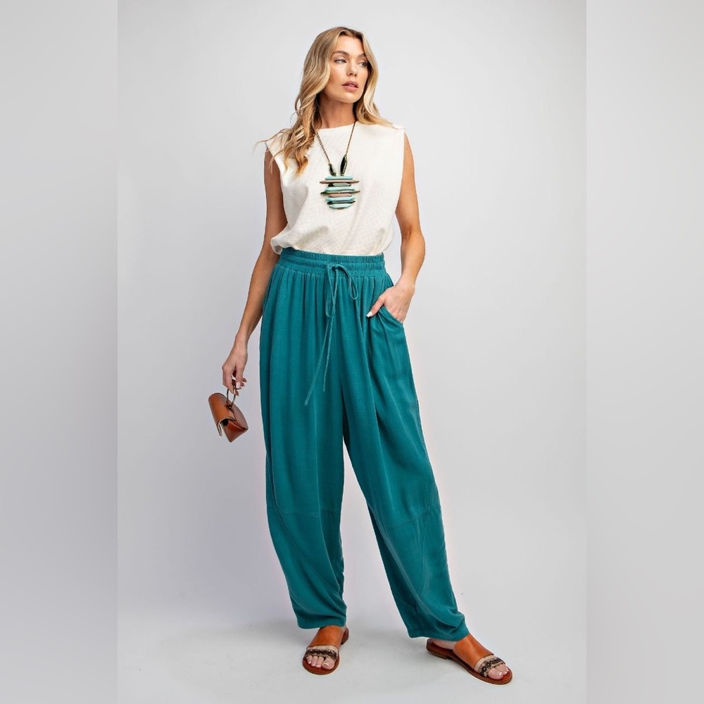 #444. All day Loose Fit Pants - Teal